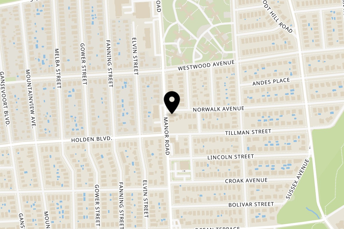 Map showing the location of American Grill on 891 Manor Rd in Staten Island